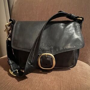 Vintage COACH Bleeker Black Varchetto Leather Shoulder Bag